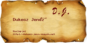 Dukesz Jenő névjegykártya
