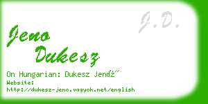 jeno dukesz business card